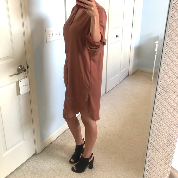 🤎NWT- polyester tan/brown button down dress🤎 - Picture 4 of 4